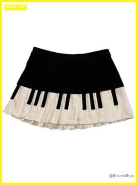 High Waisted Striped A-Line Mini Skirt Retro Vintage Style
